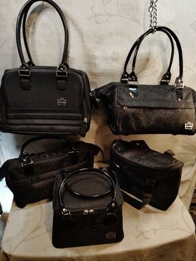 Gift 5pc Set Caboodles Black Travel Bags for Women